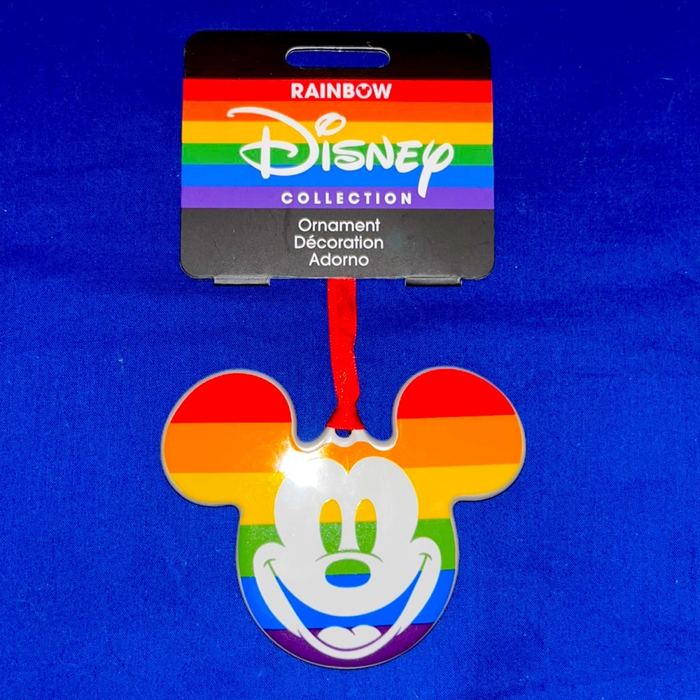 🌈 Disney Collection Mickey Mouse Pride Rainbow Ornament - NEW